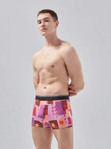 Men's Print Patterned Fashionable Daily Wear Boxers - Multicolor - View 3