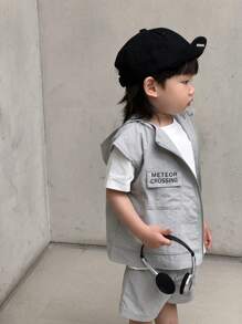 Leichtes Sommer Lässig Outfit für Jungen im Street Style - Grau - Übersicht 3