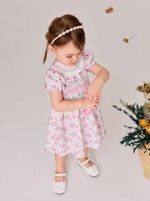 Đầm Công Chúa Phong Cách Âu Mỹ Thời Trang Ruffle Và Họa Tiết Hoa Ditsy Cho Bé Gái - Nhiều màu - Xem 3