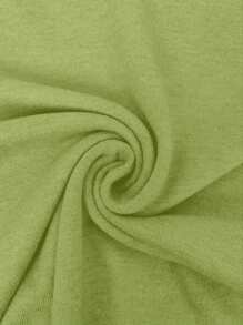 SHEIN Unity Women's Spring/Summer Solid Color Casual Fit Knit Short Sleeve Top With Stand Collar - Green - View 8