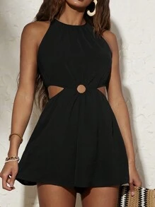 Travachic 度假休闲女式连体裤，时尚夏季服装 - 黑色 - 查看 3