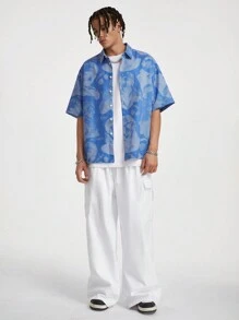 Manfinity VCAY Men's Solid Loose Woven Wide Leg Pants