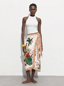 Maija Women's Casual Cruise Ship Graphic Printed A-Line Skirt For Daily Wear - Multicolor - View 2