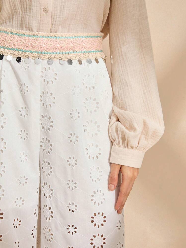 Women's Casual Patchwork Burnout Everyday Long Pants