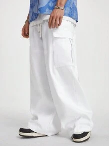 Manfinity VCAY Men's Solid Loose Woven Wide Leg Pants