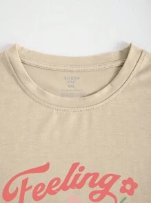 INAWLY Camiseta casual de manga corta para mujer de talla grande de verano con impresión de letras y fresas