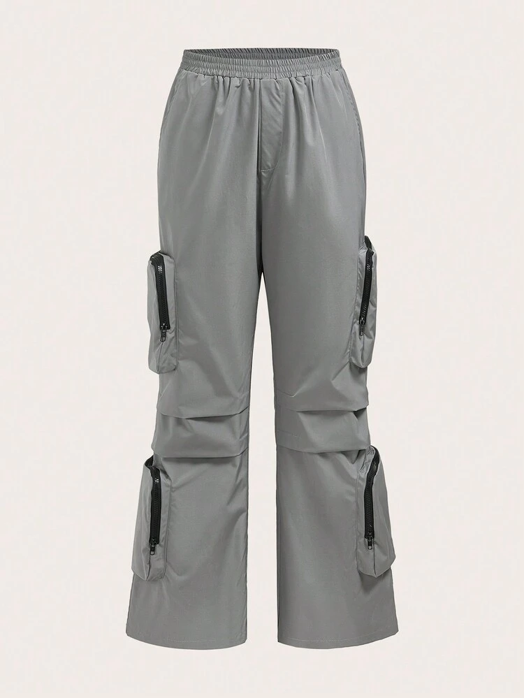Women American Retro Heavy Duty Multi-Pocket Cartridge Cargo Pants High Street VIBE Functional Assault Casual Paratrooper Trousers