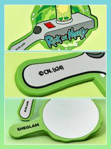 Rick and Morty X SHEGLAM Hand Mirror Portable Green Makeup Mirror Cartoon Animation Character Vanity Mirror Gift Brand Beauty Makeup Face Paint Cosmetic For Women Girls Perfect For Winter Spring Ideal For Y2K Fancy Fashion Suitable For Birthday Gift Party Ready Best Color - Olive Green - View 5