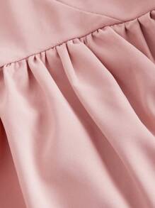 SHEIN MOD Vintage White Open Back Ladies' Dress - Pink - View 4