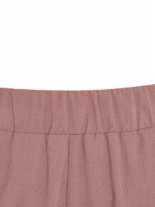 DreamSkyne 加大尺碼女士純色優雅長繩腰A字裙