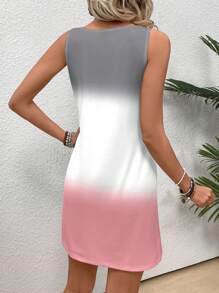 EMERY ROSE Summer Round Neck Sleeveless Casual Bodycon Women's Dress With Shoulder Cutouts,Casual - Multicolor - View 2