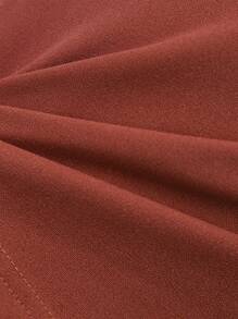 Hauture Solid Fashion High Waist O-Ring Detail Wrap Skort - Rust Brown - View 8