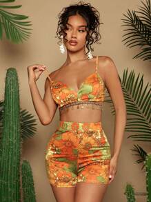 Travachic 3入組印花假日風格背心上衣、短褲和和服套裝 - 彩色 - 查看 6