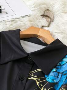 Mulvari Áo sơ mi tay ngắn in họa tiết bướm thời trang mùa hè cỡ lớn - Nhiều màu - Xem 3