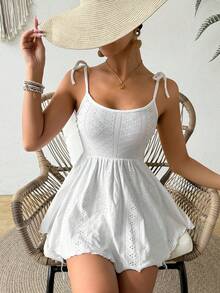 SHEIN VCAY 女士純色簡約日常背心 - 白色 - 查看 6