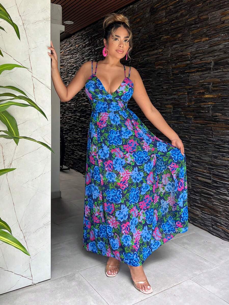 SHEIN SXY Summer Beach Vacation Sexy Dress - Multicolor - View 1