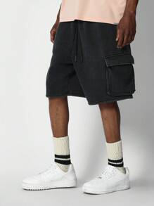 SUMWON Cargo Drop Crotch Jorts - Black - View 1