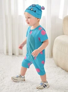 SHEIN 2pcs Infant Boys' Cute Animal Costume, Spring/Summer - Multicolor - View 6