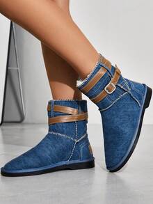 女性時尚靴子 - 藍色 - 查看 7