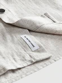 Manfinity VCAY Men's Plus Size Woven Casual Loose Short Sleeve Shirt - Apricot - View 8