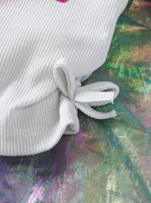 Young Girls' Pink T-Shirt And Shorts Set - Multicolor - View 6