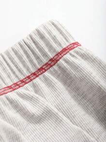 Livesso Colorblock Trim Decorated Cami Top And Long Pants Homewear Set,Back To School Clothes Pajama - Dark Grey - View 7