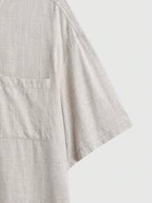 Manfinity VCAY Men's Plus Size Woven Casual Loose Short Sleeve Shirt - Apricot - View 10