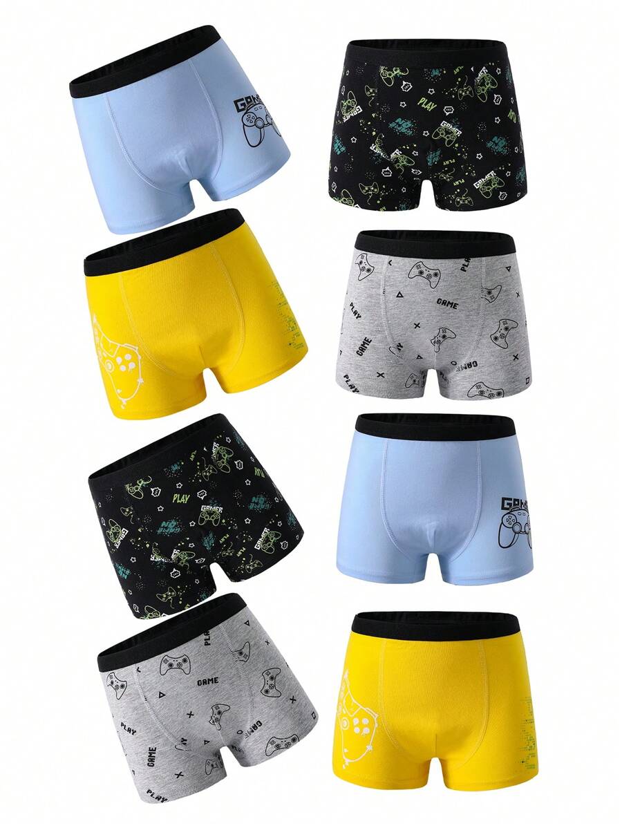 Young Boy Casual Gaming Machine Printed 8-Pack Boxer Shorts - Multicolor - View 1
