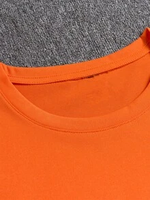 Áo thun nam phong cách đi nghỉ cỡ lớn - Màu Cam cháy - Xem 4