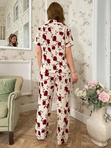 CottageSlumber CottageSlumber 泡泡皱印花田园风碎花短袖长裤睡衣套装