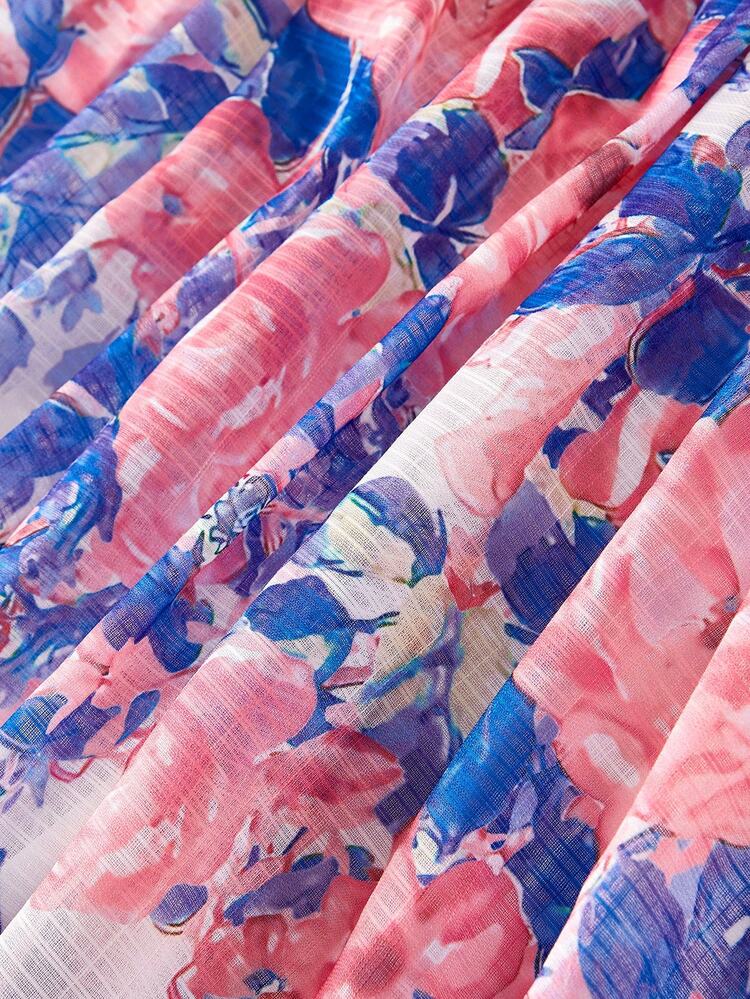 Women Fashionable Summer Printed Holiday Style Strappy Dress