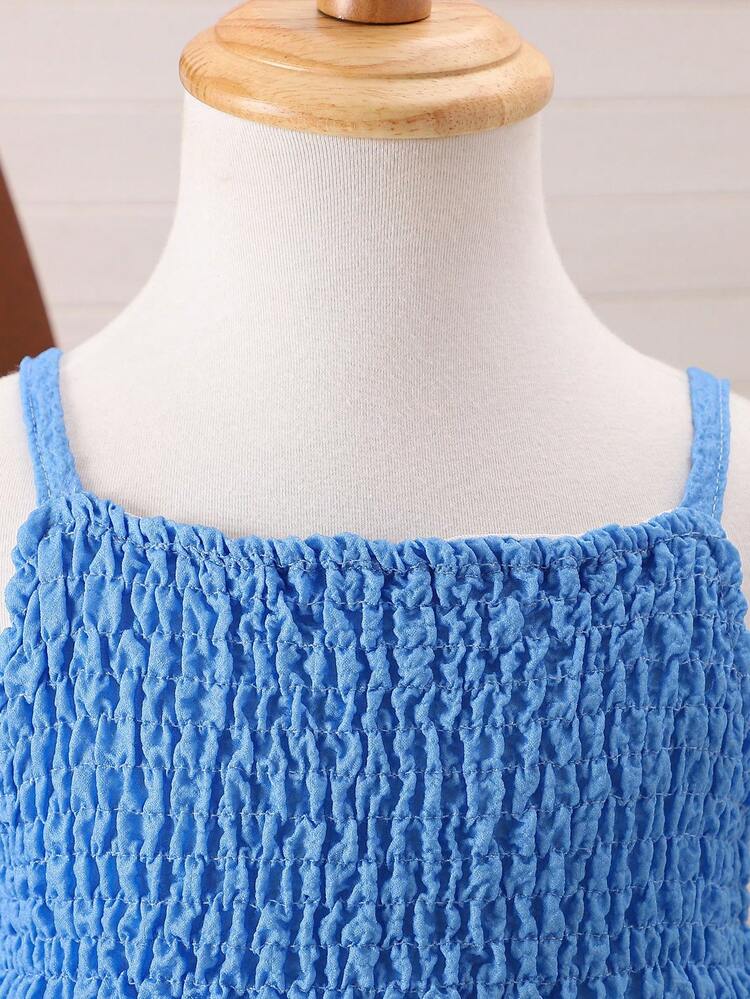 Baby Girl Summer New Casual & Elegant Ombre Digital Printed Sleeveless Dress With Flared Hem