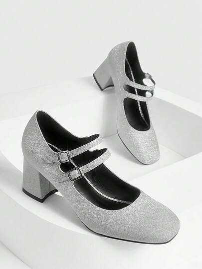 CUCCOO DOLLMOD Woman Shoes Valentine's Day Fashionable And Versatile Chunky Heel Shoes For Summer Vacation Shoes Summer