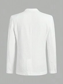 Manfinity VCAY Men's 2pcs Woven Long Sleeve Slim-Fit Business Casual Suit Set Suitable For Office Environment, For Spring And Autumn Seasons