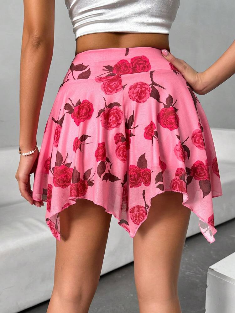 Women's Floral Print Vacation Style Skirt