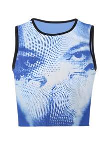 INAWLY Women's Simple Printed Sleeveless Tank Top For Daily Wear - Multicolor - View 4