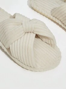 Cuccoo 女士鞋子舒适时尚室内白色毛茸茸拖鞋夏季度假鞋夏季促销万圣节 - 米色 - 查看 3