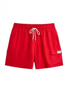 Manfinity VCAY 2pcs/Set Men Plus Size Casual Loose Short Sleeve T-Shirt And Drawstring Shorts Outfits - Multicolor - View 3