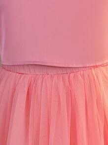 SHEIN Tween Girls Set - Berwarna merah muda - View 7