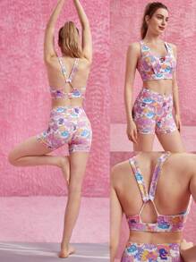 GLOWMODE X 照顧熊™ FeatherFit™ 心形金屬吊墜低衝擊瑜伽日用肩帶運動內衣 - 彩色 - 查看 13