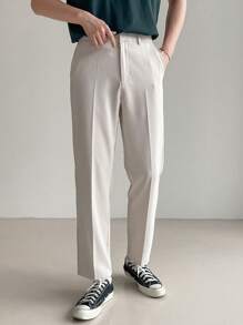 DAZY Men's Plain Color Simple Daily Suit Pants For All Seasons