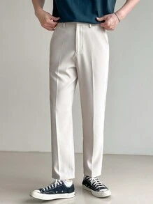 DAZY Men's Plain Color Simple Daily Suit Pants For All Seasons