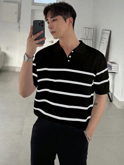 DAZY Men's Striped Knitted Top For Summer