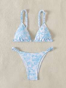 Swim Mod Damen Sommer Strand Bikini Set mit floralem Muster und sexy Design - Verschiedenfarbig - Übersicht 3