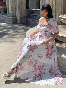Flirla Fresh And Delicate Spaghetti Strap Chiffon Dress With Chest Cup Design - White - View 3