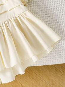 SHEIN Explorewe قميص بأكمام منتفخة و ديكور بالقوس لفتيات البلوغ الصيفية - لون مشمشي - مشاهدة 3