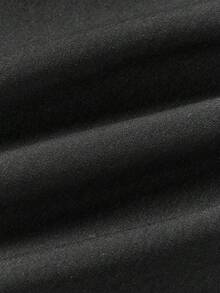 SHEIN 1 chiếc áo vest màu xanh giản dị và thể thao cho bé trai có logo trang trí và dáng rộng, không tay và không cổ, thích hợp để mặc hàng ngày, đi học, du lịch, thể thao, mùa xuân hè - màu đen - Xem 6