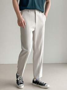 DAZY Men's Plain Color Simple Daily Suit Pants For All Seasons