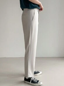 DAZY Men's Plain Color Simple Daily Suit Pants For All Seasons