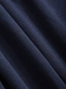 Livesso Conjunto de ropa de hogar femenina con parte superior de pliegues simples sin mangas y pantalones en un solo color